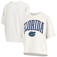 Women's Pressbox Royal Florida Gators Nelson Arch Over Logo Waist Length Oversized Slub T-Shirt