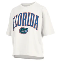 Women's Pressbox Royal Florida Gators Nelson Arch Over Logo Waist Length Oversized Slub T-Shirt