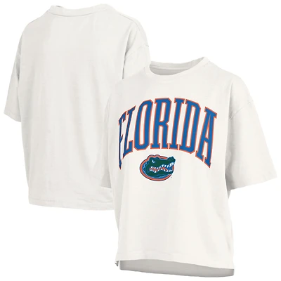 T-shirt oversize en jersey flammé blanc Pressbox pour femme, Florida Gators, grande taille, Nelson Motley Crew