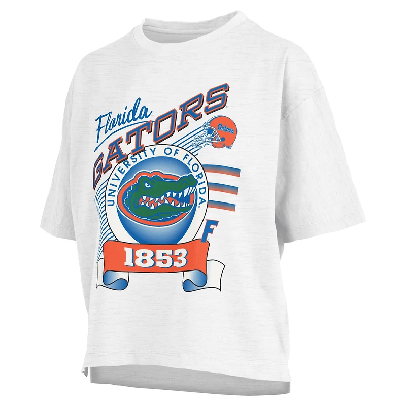 Women's Pressbox White Florida Gators Rock & Roll Slub T-Shirt