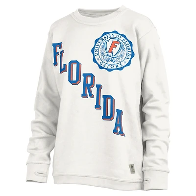 Women's Pressbox White Florida Gators Shoreline Sundown Pullover Sweatshirt