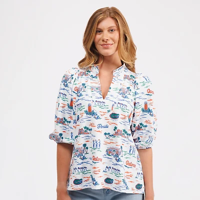 Women's Smith & Quinn  Royal Florida Gators Eliza V-Neck Top
