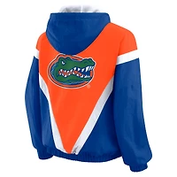 Women's WEAR by Erin Andrews Orange/Royal Florida Gators Colorblock Full-Zip Hoodie Windbreaker Jacket