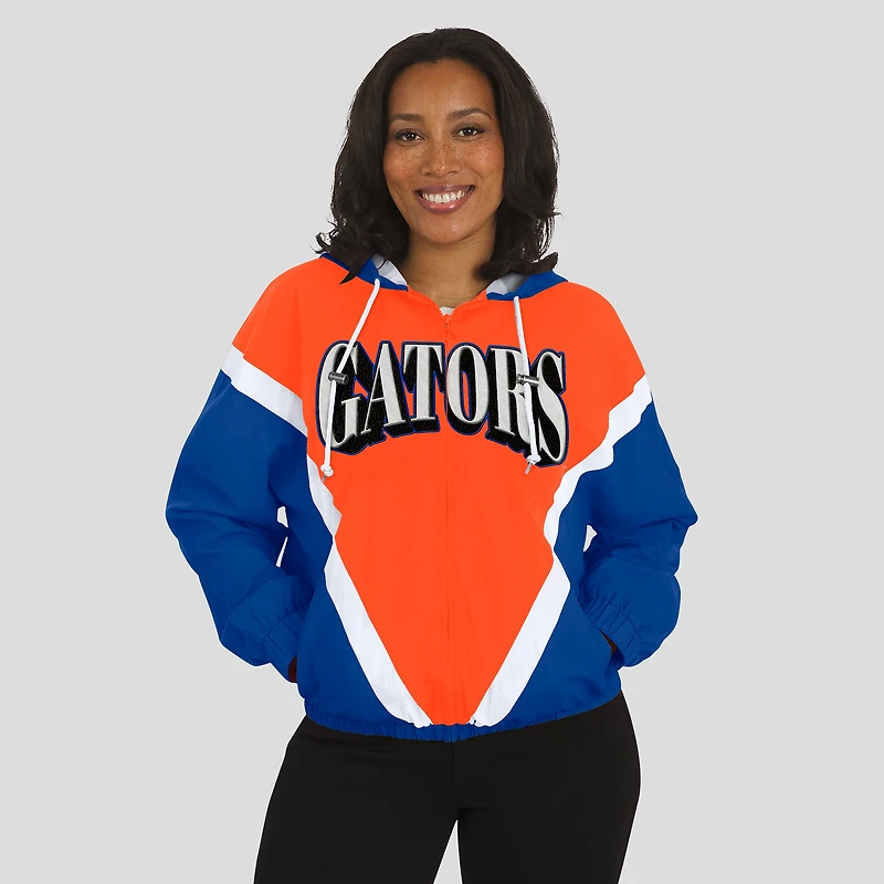 Women's WEAR by Erin Andrews Orange/Royal Florida Gators Colorblock Full-Zip Hoodie Windbreaker Jacket