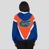 Veste coupe-vent à capuche entièrement zippée orange/bleu royal Florida Gators pour femme par Erin Andrews
