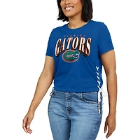 Women's WEAR by Erin Andrews Royal Florida Gators Side Lace-Up Modest Crop T-Shirt
