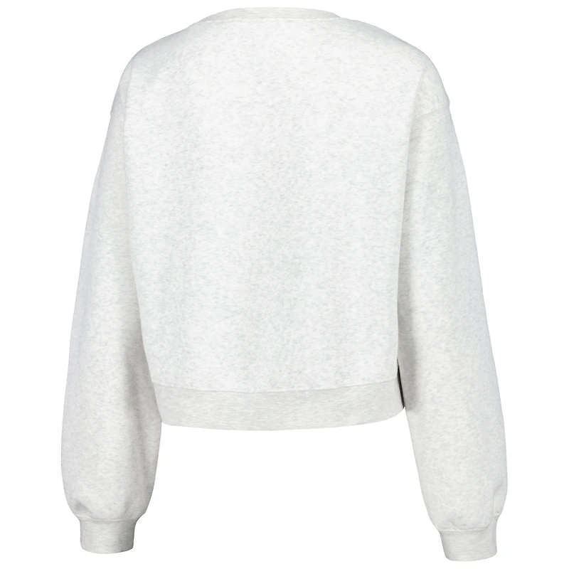 Women's ZooZatz Oatmeal Florida Gators Core Chenille Cropped Pullover Sweatshirt