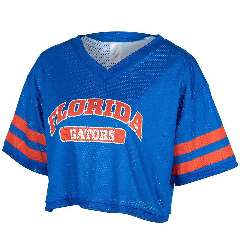 T-shirt court à col en V maille ZooZatz Royal Florida Gators pour femme