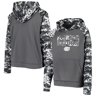 Sweat à capuche raglan motif camouflage numérique pour jeunes Colosseum Charcoal Florida Gators OHT