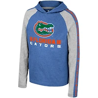 T-shirt à capuche manches longues Colosseum Royal Florida Gators Ned Raglan pour jeunes