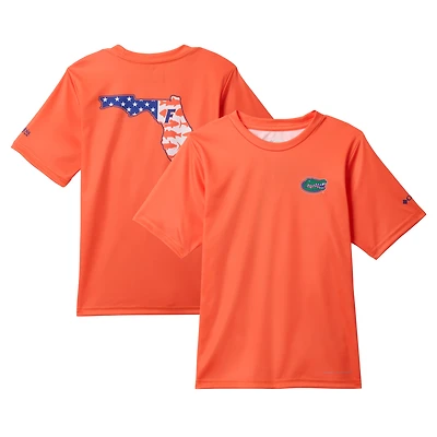 Youth Columbia Orange Florida Gators Terminal Tackle Omni-Shade T-Shirt