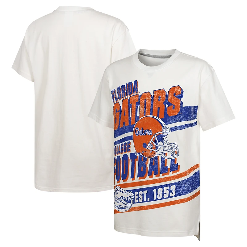 T-shirt surdimensionné blanc pour jeunes Florida Gators « Let's Get Loud »