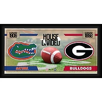 Florida Gators vs. Georgia Bulldogs Framed 10" x 20" House Divided Football Collage