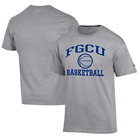 Men's Champion  Gray Florida Gulf Coast Eagles Icon Logo Basketball Jersey T-Shirt