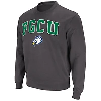 Men's Colosseum Charcoal Florida Gulf Coast Eagles Arch & Logo Pullover Sweatshirt