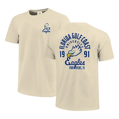 Men's Cream Florida Gulf Coast Eagles Comfort Colors Mascot Overlay T-Shirt