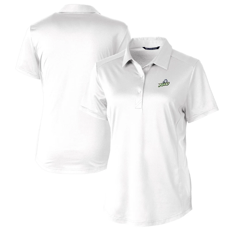 Women's Cutter & Buck White Florida Gulf Coast Eagles Prospect Textured Stretch Polo
