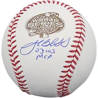 Josh Beckett Florida Marlins Autographed 2003 World Series Logo Baseball with "03 WS MVP" Inscription
