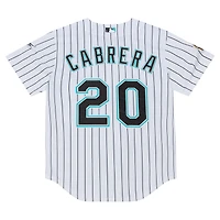 Maillot authentique Mitchell & Ness Miguel Cabrera blanc des Florida Marlins, collection Cooperstown 2003, pour homme