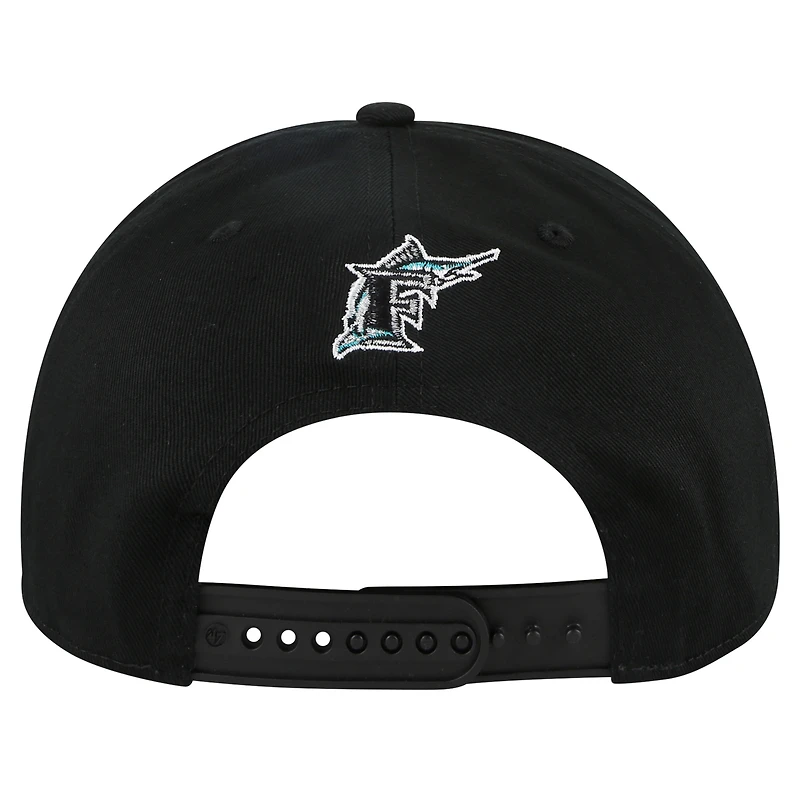 Casquette réglable Premier Hitch de la collection Cooperstown 47 des Marlins de Floride noirs pour hommes