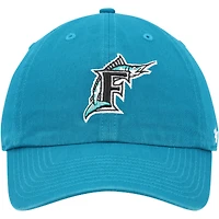 Casquette ajustable Clean Up de la collection Cooperstown des Marlins de la Floride '47 bleu sarcelle pour hommes