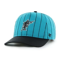 Men's '47 x Rawlings Teal/Black Florida Marlins Pinstripe Hitch Adjustable Hat