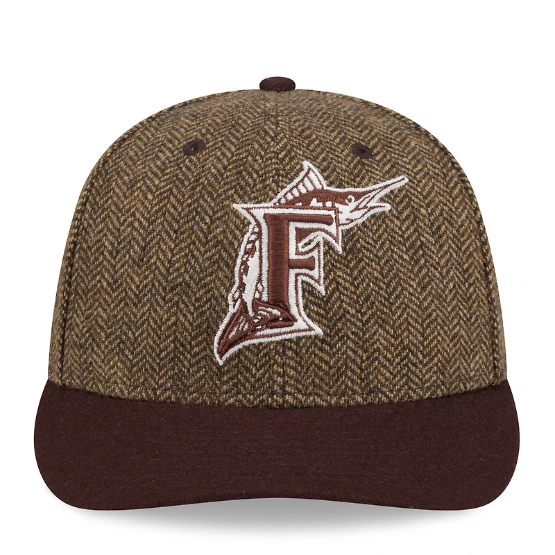 Men's Chase B x New Era Olive/Brown Florida Marlins 9FIFTY Low Profile Adjustable Hat