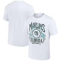 Collection Darius Rucker pour homme par Fanatics White Florida Marlins Cooperstown T-shirt en détresse Rock