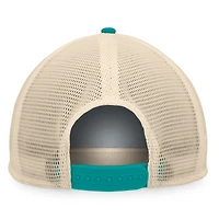 Casquette Snapback de camionneur en mousse Talley de la collection Cooperstown des Marlins de Floride noir/bleu sarcelle Fanatics pour hommes