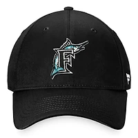 Casquette réglable Fanatics Black Florida Marlins Cooperstown Collection Core pour hommes