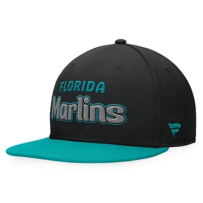 Men's Fanatics Black Florida Marlins Cooperstown Collection Hurler Fitted Hat