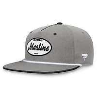 Casquette Snapback Iron Golfer Fanatics pour hommes, gris Florida Marlins Cooperstown Collection