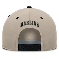 Men's Fanatics Khaki/Black Florida Marlins Veteran A-Frame Adjustable Hat