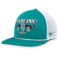 Casquette snapback Fanatics pour homme, turquoise et blanche, Florida Marlins, collection Cooperstown, modèle Recall