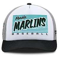 Casquette snapback A-Frame blanche et noire Florida Marlins On Deck pour homme de Fanatics