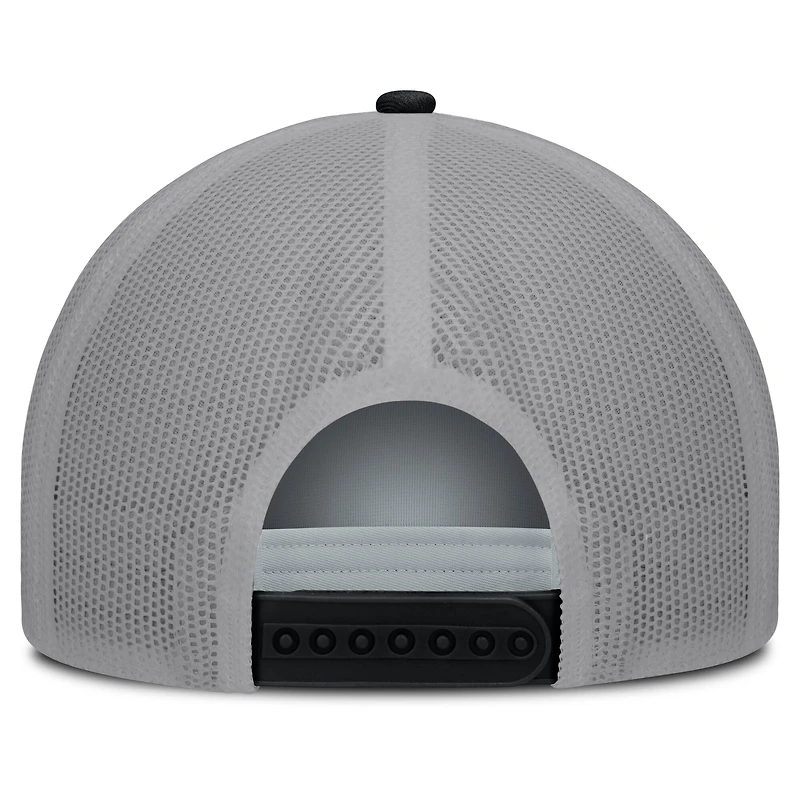 Men's Fanatics White/Black Florida Marlins On Deck A-Frame Snapback Hat