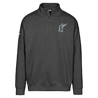 Men's Levelwear  Black Florida Marlins Cooperstown Collection Murray Quarter-Zip Sweatshirt