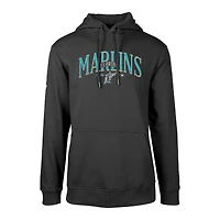 Sweat à capuche rétro noir pour homme de la collection Cooperstown Podium Florida Marlins Levelwear