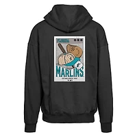 Sweat à capuche entièrement zippé avec logo Uphill City Core pour homme de la collection Cooperstown des Florida Marlins Levelwear, noir