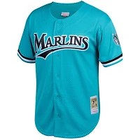 Men's Mitchell & Ness Andre Dawson Teal Florida Marlins Cooperstown Collection Mesh Batting Practice Button-Up Jersey