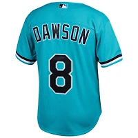 Men's Mitchell & Ness Andre Dawson Teal Florida Marlins Cooperstown Collection Mesh Batting Practice Button-Up Jersey