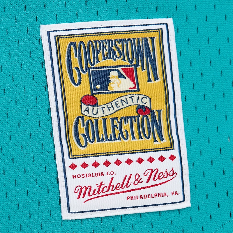 Men's Mitchell & Ness Andre Dawson Teal Florida Marlins Cooperstown Collection Mesh Batting Practice Button-Up Jersey