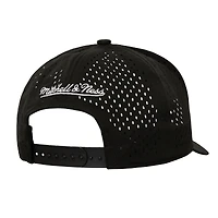 Men's Mitchell & Ness  Black Florida Marlins Cooperstown Collection Perfect Icon Pro Pinch Snapback Hat