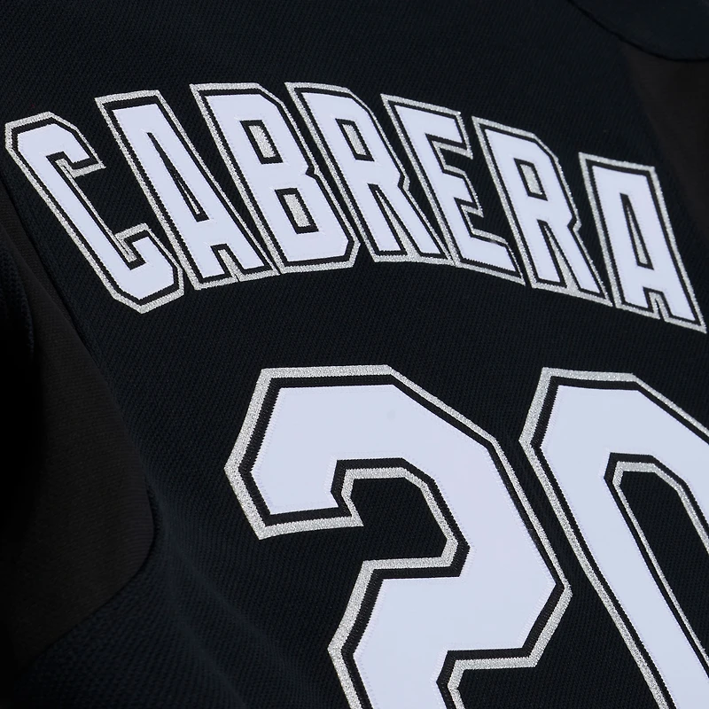 Men's Mitchell & Ness Miguel Cabrera Black Florida Marlins 2003 Cooperstown Mesh Batting Practice Button-Up Jersey