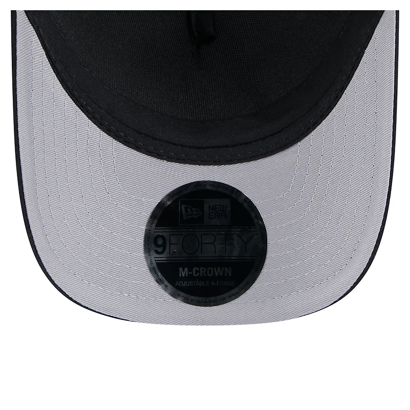 Casquette ajustable Cooperstown Collection 9FORTY A-Frame M-Crown Trucker de New Era pour homme, noire, avec dégradé de couleur, des Florida Marlins