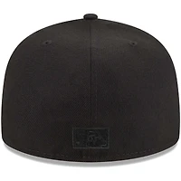 Men's New Era Black Florida Marlins Cooperstown Collection Tonal Flag 59FIFTY Fitted Hat