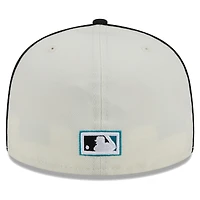 Casquette ajustée New Era Florida Marlins Chrome Sutash 59FIFTY pour homme, crème/noir