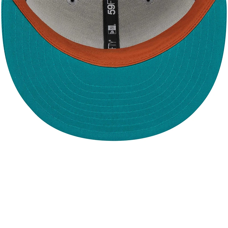 Casquette ajustée 59FIFTY pour homme de la collection Florida Marlins Cooperstown New Era, gris/bleu sarcelle