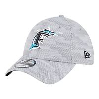 Men's New Era  Gray Florida Marlins 2025 MLB Clubhouse 39THIRTY Flex Hat