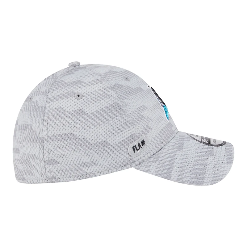 Men's New Era Gray Florida Marlins 2025 MLB Clubhouse 39THIRTY Flex Hat